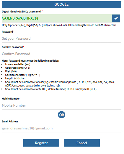 Create SSO ID With Aadhar card